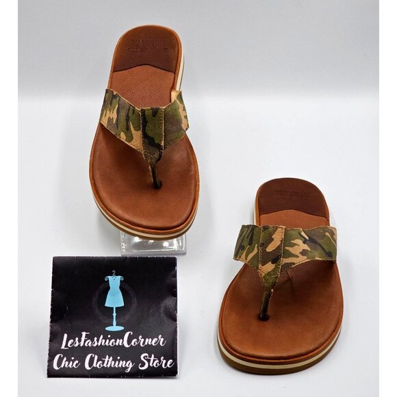 WARFIELD & GRAND Men's Camouflage Leather Casual Flip-Flops Sandals Sz 9 2297 - Picture 2 of 13